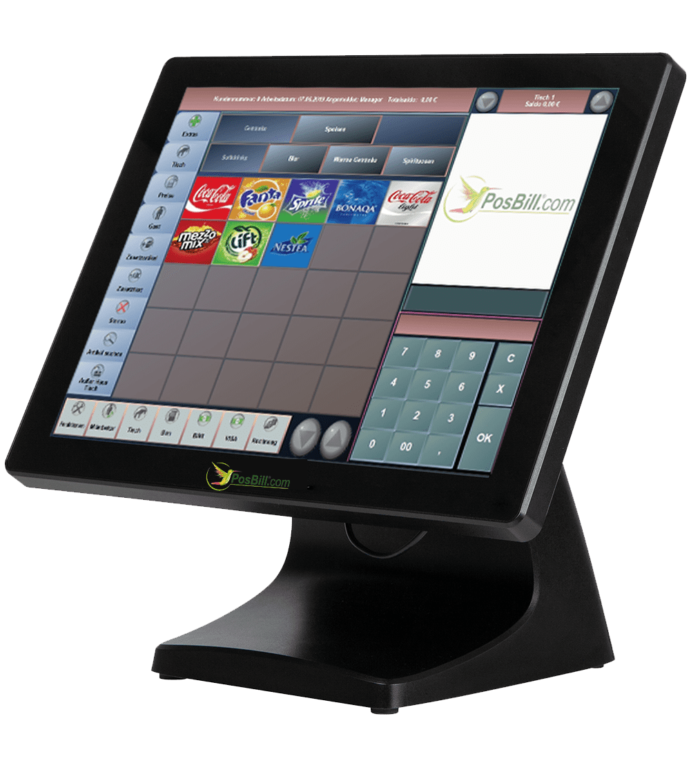 Kassensystem B&auml;ckerei mit Getraenkeuebersicht