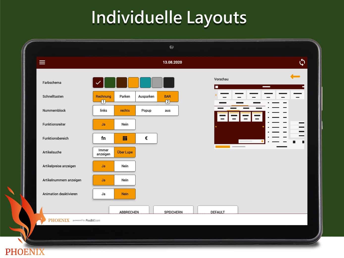 Kassensoftware f&uuml;r PC mit rotem Layout