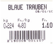 EAN Code f&uuml;r blaue Trauben
