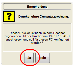 Hinweis f&uuml;r die Druckerzuordnung - Step 4